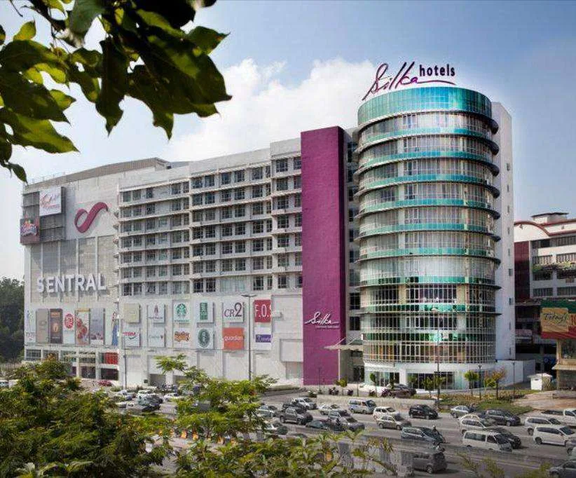 Cheras Sentral mall and hotel towers with frontage planting